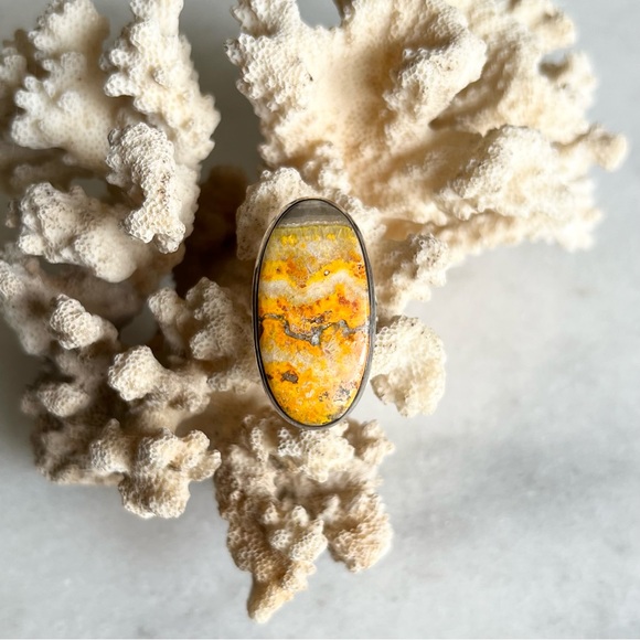 Artisan Jewelry - Sterling Silver Bumblebee Jasper Ring